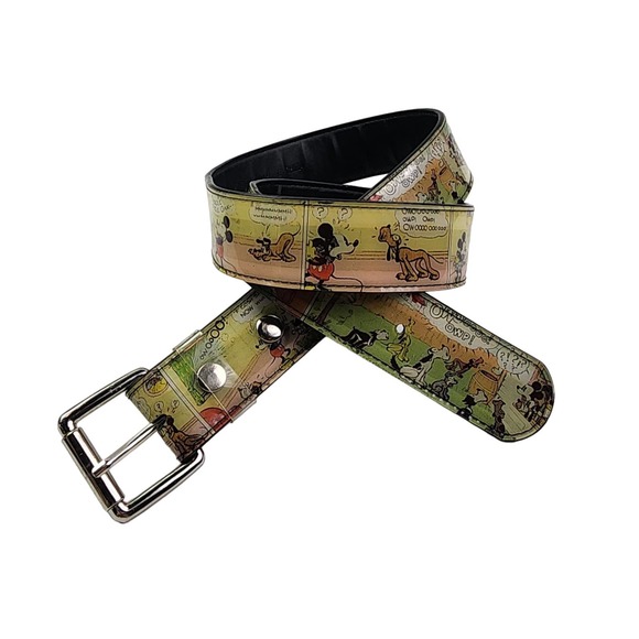 Disney Vintage Mickey Mouse Cartoon Clear Plastic Belt Detachable Belt Large - Picture 2 of 9